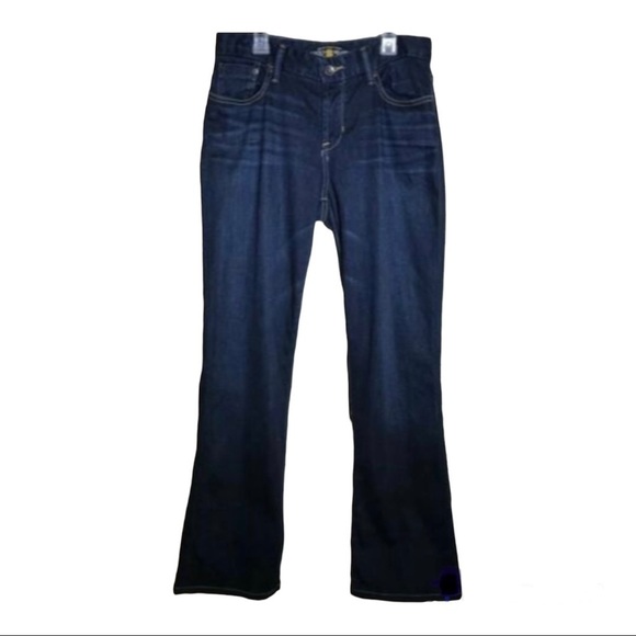 Lucky Brand The Sweet Jean Boot Size 30X29 Embroidered Distressed Stretch‎ Logo - Picture 1 of 12